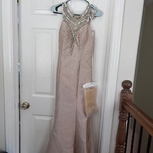 Beige wedding bridesmaid dress